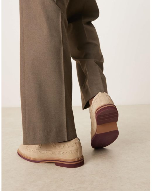 ASOS Brown Lace Up Brogue Shoes for men