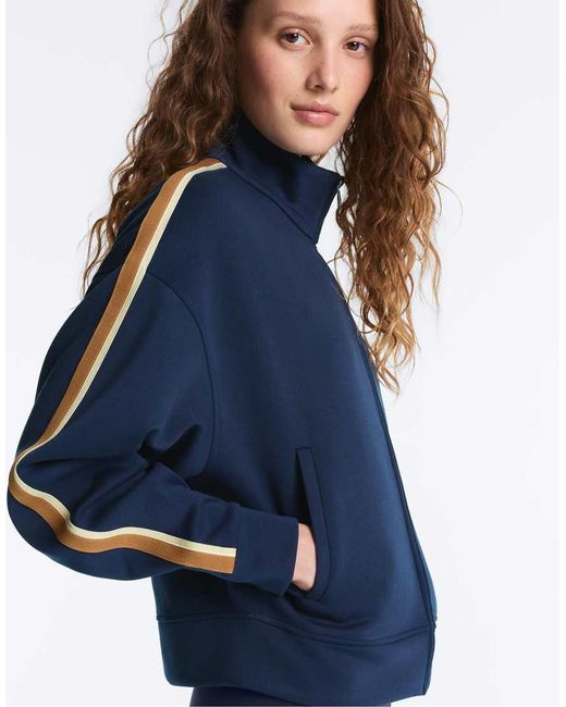 Oysho Blue Twill Jacket With Side Tape