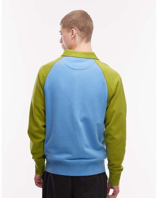 Napapijri Blue Logo Long Sleeve Polo Shirt for men