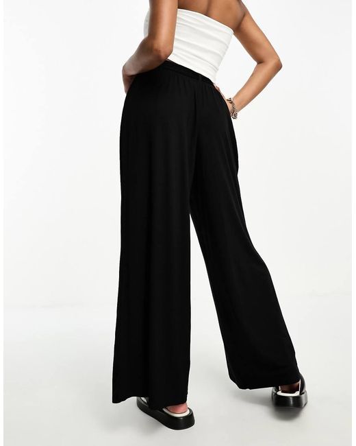ASOS White Asos Design Petite Tie Belt Wide Leg Trouser Culottes