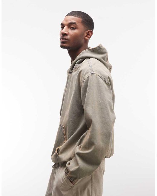 Good For Nothing Gray Oversized Pullover Denim Hooded Jacket for men