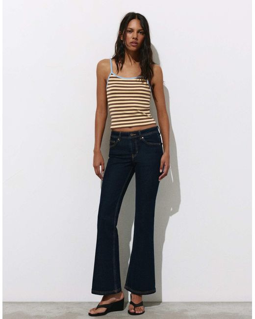 Pull&Bear Blue – gestreiftes oberteil