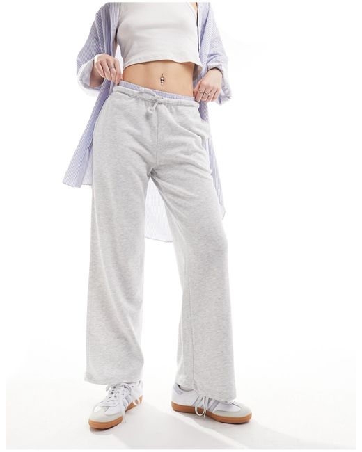 Pull&Bear White Wide Leg jogger With Boxer Waistband