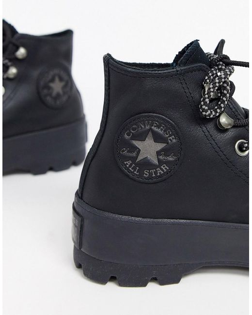 converse black chuck taylor hi chunky sole sneakers