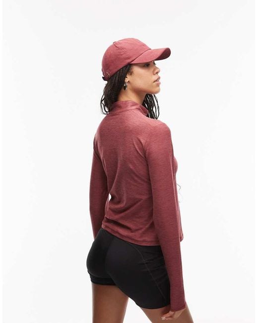 Felpa Color Bordeaux Monarch Mélange Con Zip di New Balance in Red