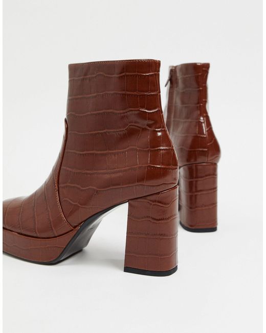 bottines marron mango