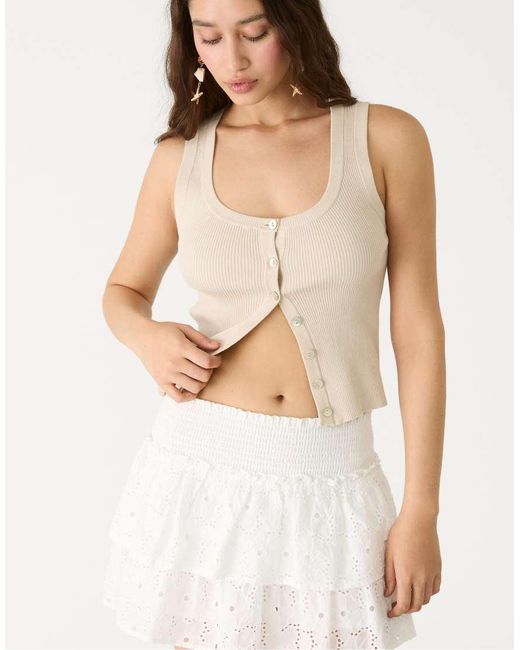 Stradivarius Skort Met Borduursels in het White