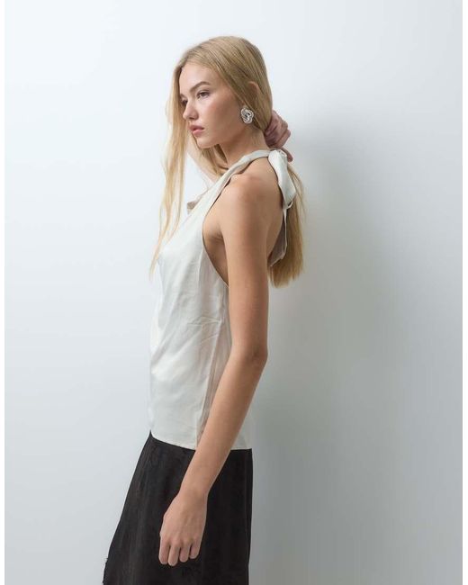 Vero Moda Gray Halterneck Waterfall Top
