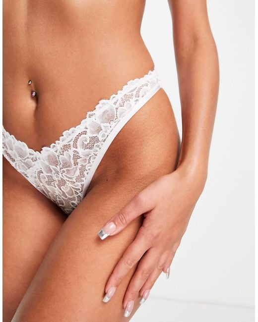 Lace v front thong store