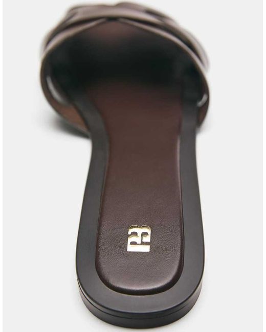 Pull&Bear White Flat Strap Sandals