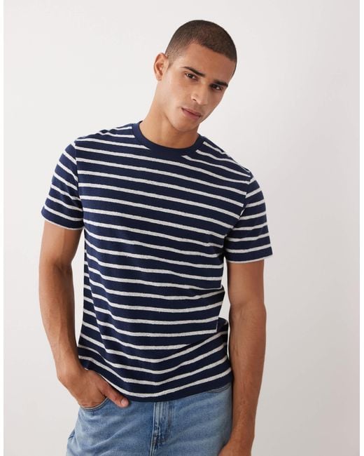 Threadbare Blue Ringer T-shirt for men