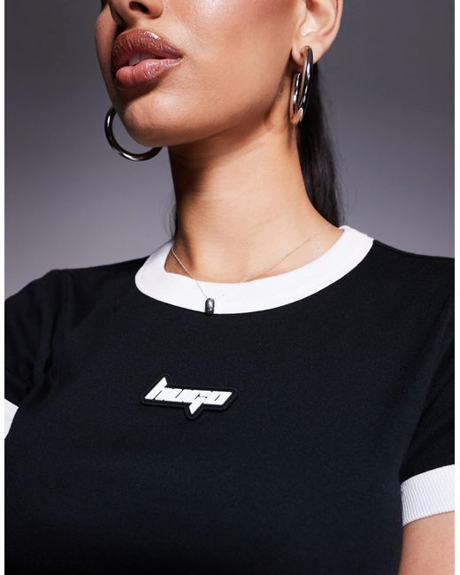 HUGO Blue Logo Baby Ringer T-Shirt