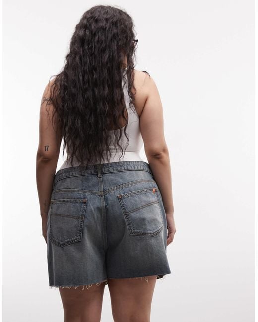Collusion Blue Plus Raw Hem Mom Short