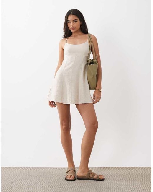 Mango White Strappy Mini Dress