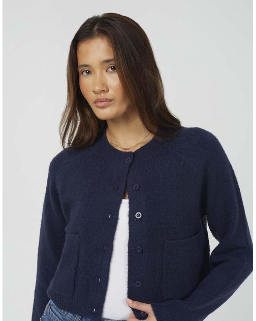 Brave Soul Blue Raglan Sleeve Soft Knit Cardigan