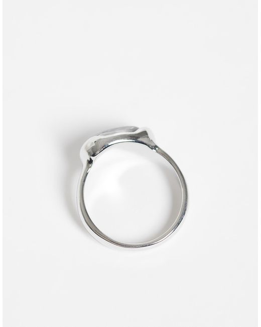 ASOS White Ring mit klarer steinfassung