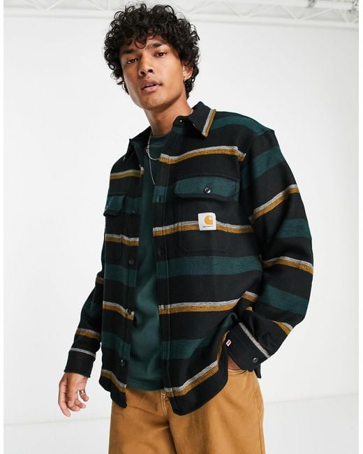 Serafín vendedor capacidad Camisa a rayas bowman Carhartt WIP de hombre de color Verde | Lyst