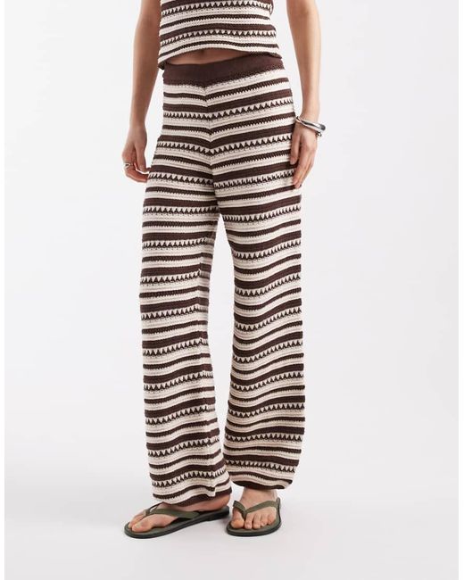ASOS White Crochet Knit Trouser Co-ord