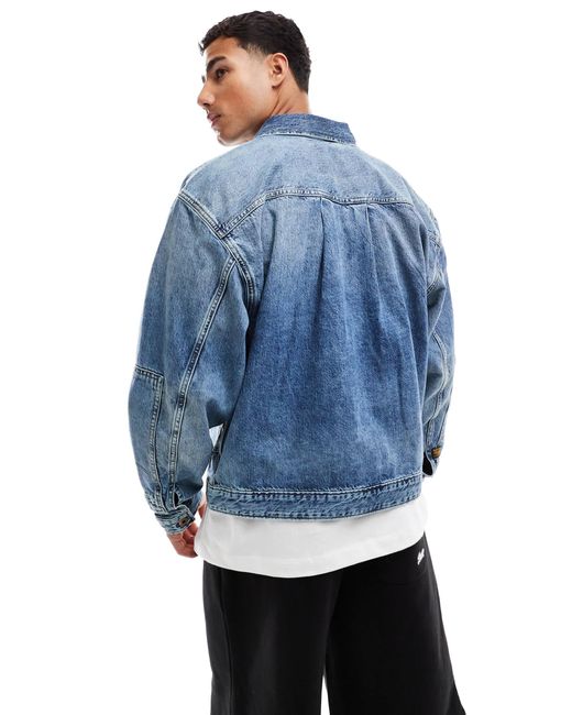 G-Star – coach-jacke aus denim in Blue für Herren