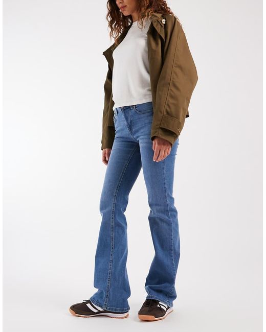 Vero Moda Blue Mid Rise Flare Jeans