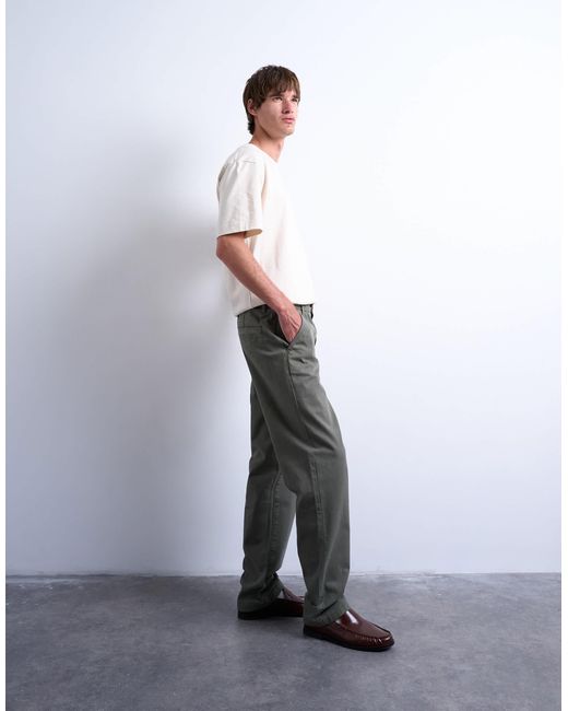 Topman White Straight Fit Herringbone Trouser for men
