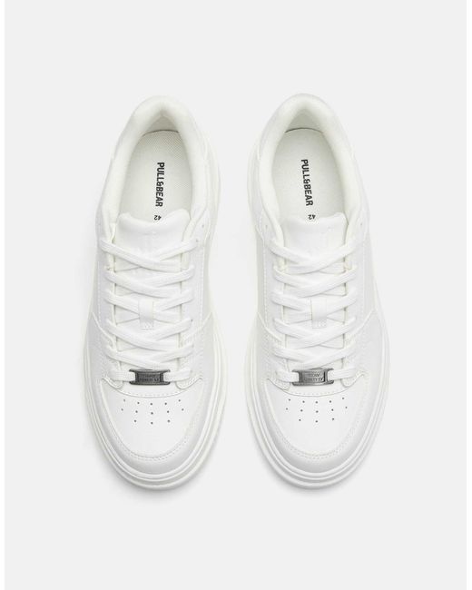 Pull&Bear – basic-sneaker in Natural für Herren