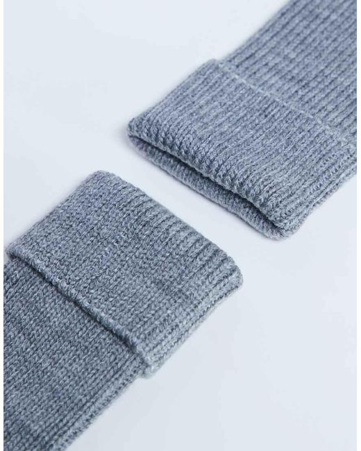 TOPSHOP Tot- Geribbelde Comfortabele Sokken in het Blue