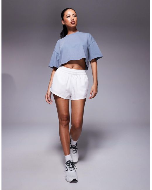 4505 Blue Icon Heavyweight Cotton Cropped T-shirt With Quick Dry Finish