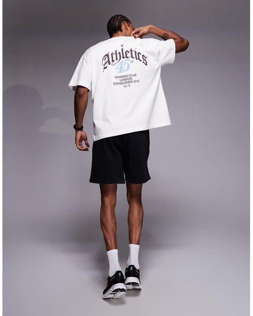 4505 White Heavyweight Cotton Oversized T-shirt With Back Graphic And Quick Dry Finish for men
