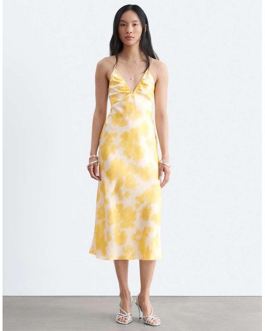 & Other Stories Metallic Halterneck Midi Dress