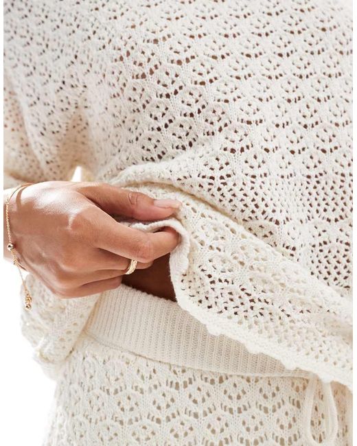 Vero Moda White Crochet Boxy Tee Co-ord