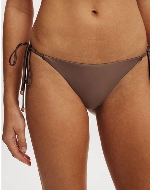 Cotton On Natural String Tie Side Brazilian Bikini Bottom
