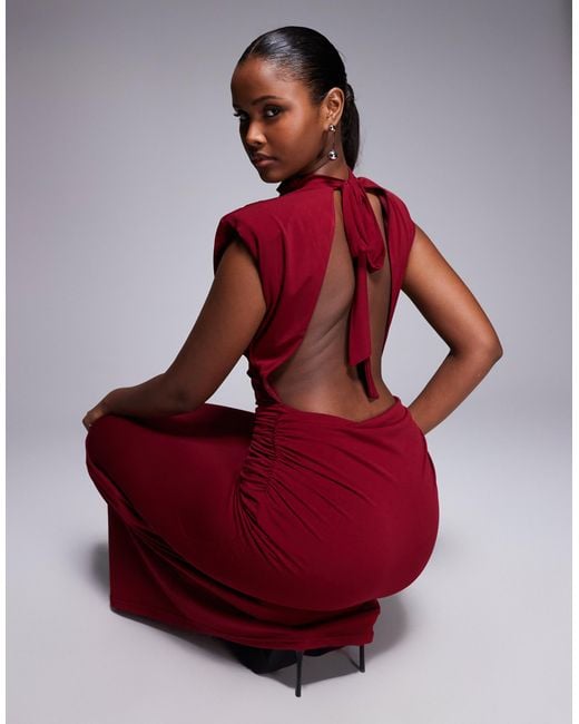 red slinky maxi dress Buy Lipsy Red Slinky Ruched Waist Maxi Dress from Next USA