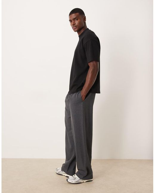 ASOS Black Wide Leg jogger With Pleats for men