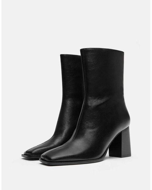 Bottines à talon haut Pull&Bear en coloris Black
