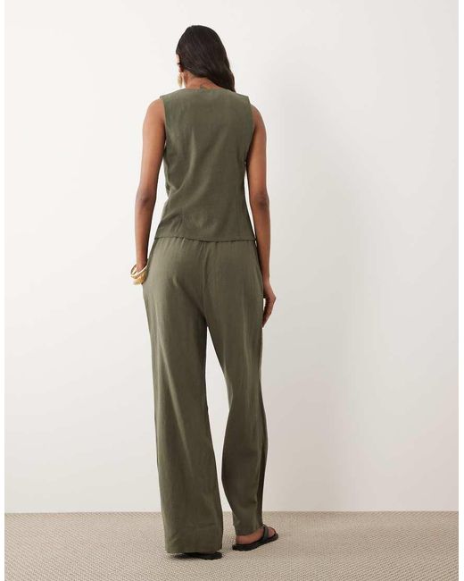 Miss Selfridge Natural Linen Look Pull On Trouser