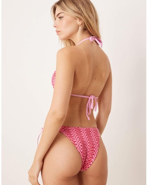Mango Pink – gestricktes triangel-bikinioberteil