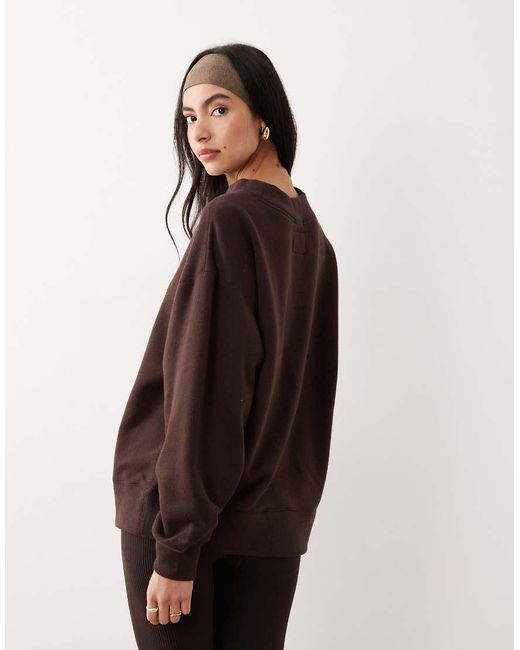 Abercrombie & Fitch Brown Ypb Mockneck Terry Oversized Sweatshirt