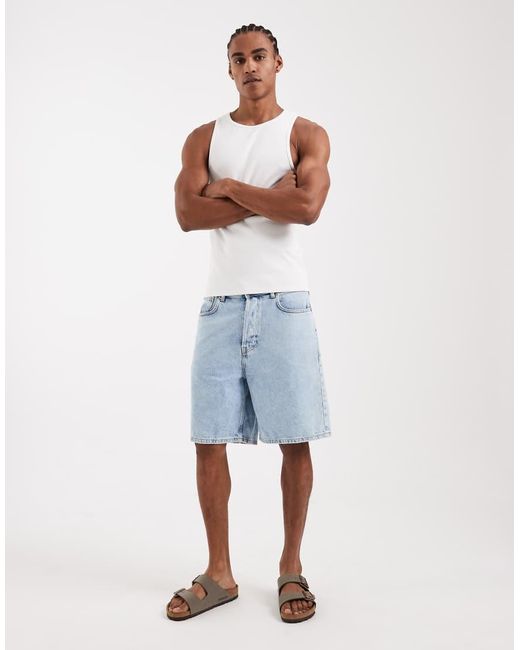 ASOS White Super Heavyweight Muscle Fit Vest With High Scoop for men