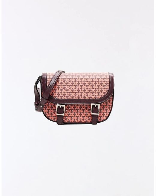 Bershka Pink Printed Crossbody Bag for men
