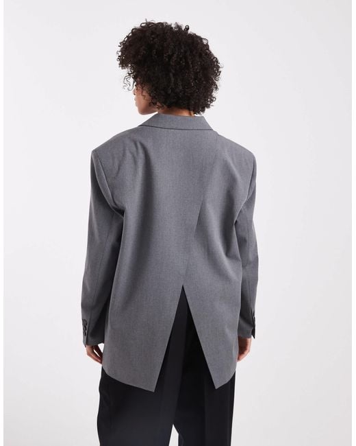 ASOS Gray Wrap Back Blazer