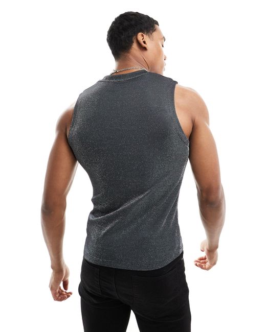 ASOS Gray Muscle Tank Vest for men