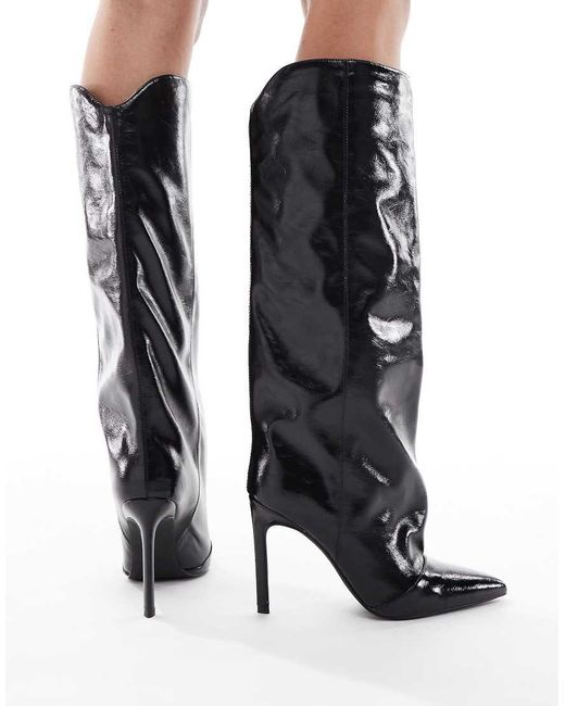 London Rebel Multicolor Stella Slouchy Kitten Heel Knee Boots