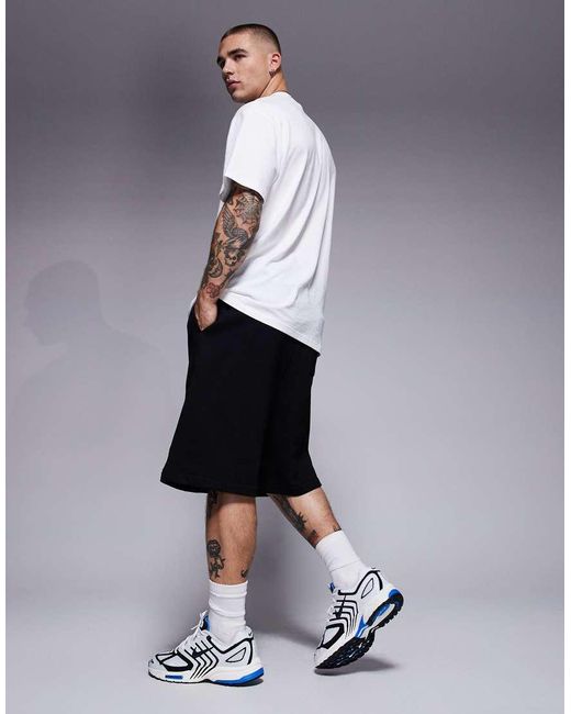 Pantalones Cortos Negros Extragrandes De Tejido Grueso De 400 G/M2 Premium De ASOS de hombre de color White
