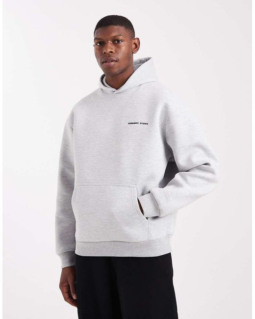 ASOS White Relaxed Fit Hoodie With Print for men