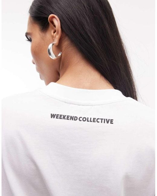 ASOS White Weekend Collective Ibiza Slogan Oversized T-shirt