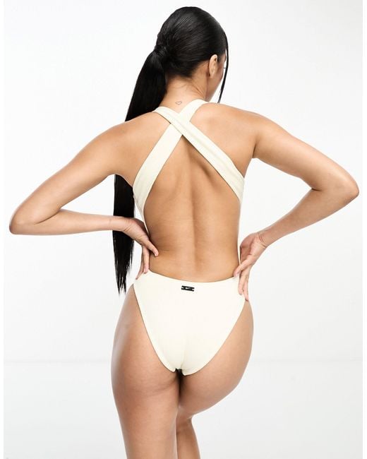Nike Natural Elevated Essentials Ribbed Crossback Swimsuit