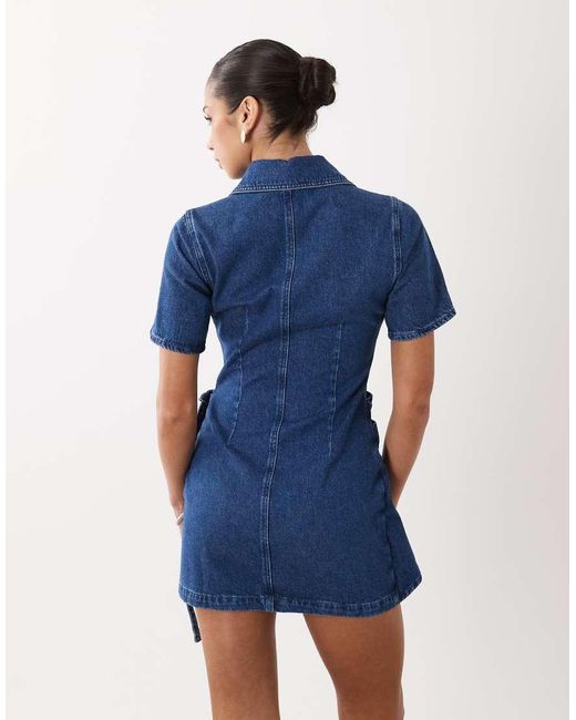 ASOS Blue Denim Shirt Dress With Detail