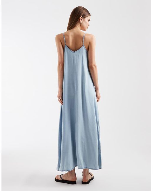 ONLY Blue Chambray Maxi Dress