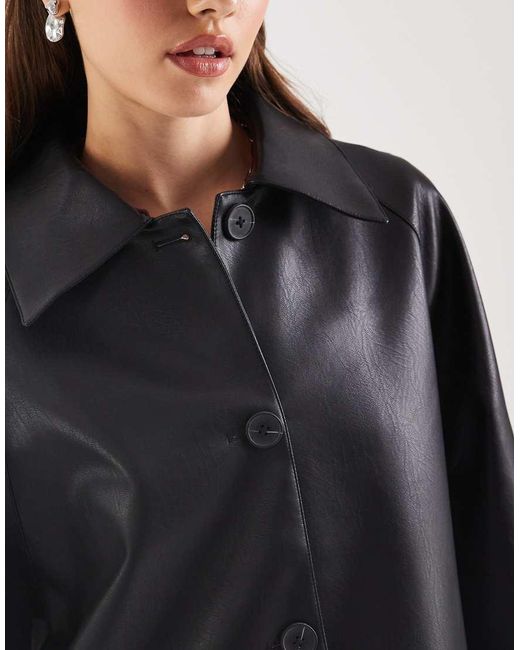 ASOS White Leather Look Car Coat
